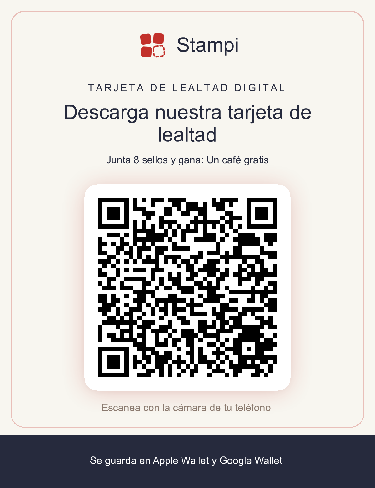 Póster de ejemplo con el QR del negocio